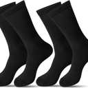 2 Pack Mens Dress Socks Combed Cotton Dress Crew Socks for Men Breathable Business/Casual Men's Socks Size 8-13