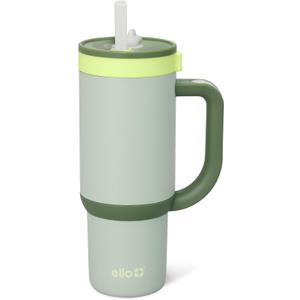 Ello Oasis 18oz Stainless Steel Kids Tumbler with Handle & Retracting Straw, 100% Leakproof, Double-Wall Vacuum Insulated, Kids Water Bottle for School, BPA Free, Dishwasher Safe, Avocado