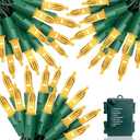 3 Pack Warm White Christmas Lights 8 Modes Timer Total 150 LED 50.1 Ft Battery Operated Green Wire Mini Christmas Tree String Lights Decorations Indoor Outdoor Xmas Holiday Home, 50 LED 16.7 Ft Each
