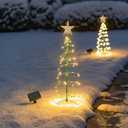 LED solar powered Christmas tree warm light, floor to ceiling wrought iron outdoor courtyard decorative landscape street light.