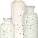 Vases, Set of 3, Ceramic Vase Set, Home Decorative, Vintage Inspired, Handmade Ceramic, Pampas Grass Vases Modern, Warm Premium Feeling(Mottled White)