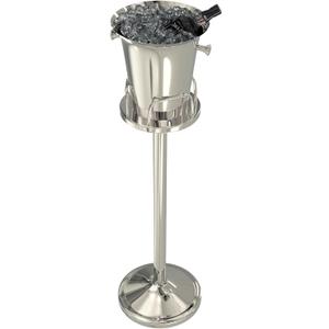Ice Bucket with Stand Champagne Ice Bucket for party Stainless Steel Standing Champagne Ice Bucket Ice Cube Container Chiller Wine Bucket on Stand for Beer Bar BBQ Wedding KTV Club Kitchen & Bar Wares