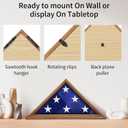 Flag Display Case - 5' x 9.5' Veteran Burial Flag Solid Wood Shadow Box with HD Tempered Glass & Wall Mount, Folded Triangle Flag Frame for Funeral, Light Oak