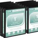 SUIN1-Inch 3-Ring-Binder, Customizable Clear View Cover, for US Letter Size 8-1/2 x 11'', Perfect for Office/School (Black - 12 Packs)