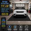 AHEONLAR Oil Spill Mat, 7'4"x20' Waterproof Garage Floor Mats for Under Car, Garage Car Mat Easy to Clean, Oil Change Mat Durable, Washable, Protection from Snow, Rain and Mud for Cars（Black）