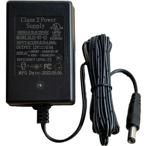 12V 0.9A Battery Charger for Ride On Toys 12V Kids Ride On Car, SL12-07-02 12 Volt Battery Power Adapter