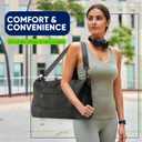 Travel Duffle Bag, Weekender Travel Bag Men Small Gym Bag for Women, Hospital Bag for Labor and Delivery, Overnight Bag Luggage Bag with Trolley Sleeve, Airplane Travel Essentials for Flying(Black)