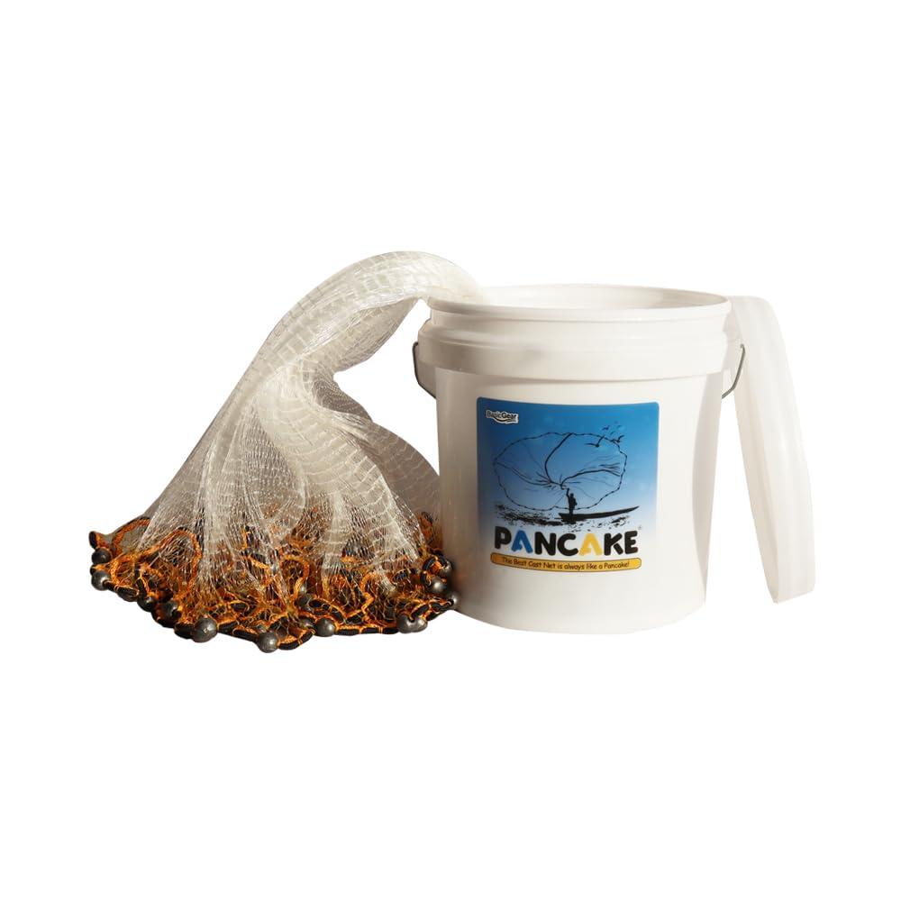 BasicGear Pancake Cast Net, 6ft Radius With 3/8 Inch Mesh, Pure Lead 1.60LB For Freshwater And Saltwater, Professional Grade And Upgraded Material, Throw Style For Bait Trap Fish BasicGear Pancake Cast Net, 6ft Radius With 3/8 Inch Mesh, Pure Lead 1.60LB For Freshwater And Saltwater, Professional Grade And Upgraded Material, Throw Style For Bait Trap Fish