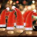 Soulchen 6 Pcs Christmas Santa Hat Tree Red Mini Christmas Tree 12'' Small Tabletop Trees Elf Hat Whimsical Holiday Red Artificial Xmas Table Decorations for Home Office Tabletop Party Holiday
