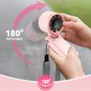 PlayHot Portable Handheld Turbo Fan, 5-Speed Personal Fans, 5000mAh Rechargeable Fans Up to 12 Hours, Weight only 0.6lb Small Fan, Hand/Neck/Desk Fan 3 IN 1, Beach Vacation Essentials(Pink)