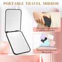 Compact Mirror, 1X/3X Magnification LED Pocket Mirror with Nternal BIattery, Mini Mirror for Purse, Pocket,Travel and Present (Black)