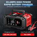 20-Amp Car Battery Charger, 12V/20A and 24V/10A LiFePO4,Lead-Acid(AGM/Gel/SLA) Automatic Smart Trickle Charger Maintainer,Desulfator, 300W Fast Charging for Automotive Truck Motorcycle Lawn Mower Boat