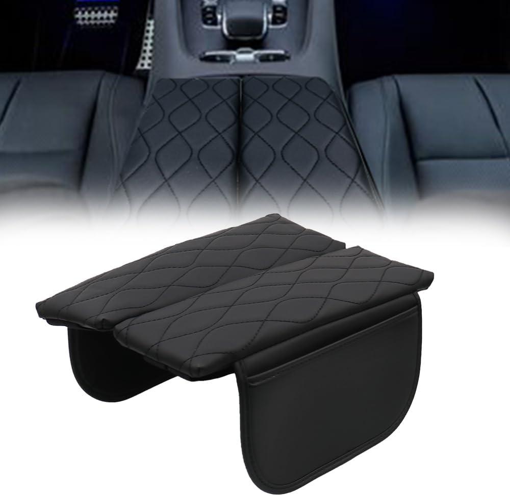 Sporacingrts Center Console Armrest Cover Compatible with 2020-2025 Mercedes Benz GLE 350/450 W167 & GLS 450 X167, Leather Anti-Scratch Waterproof Console Protector with Phone Storage Bag (Black)
