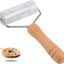 Tianman Small Marble Rolling Pin Pizza Roller, Marble Dough Roller Non-Stick T-Type, For Cake Baking Tortilla Fudge Pizza Cookies and Other Kitchen Baking Cooking (Type 2 White)
