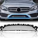 Front Lower Center Bumper Grille Black Plastic Grill Compatible with Mercedes Benz C300 C43 AMG C450 AMG C400 2015 2016 2017 2018 2058852123