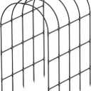 Garden Arch Trellis, Metal Arch Trellis for Climbing Plants Outdoor, Yard, Garden, Climbing Plants w/Decorative Wire Lattice - Black