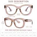 YUKANG Reading Glasses for Women, Oversized Stylish Blue Light Blocking Computer Readers Ladies with Spring Hinge Round LBrown 2.0