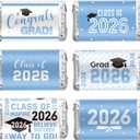 Outus 90 Pcs Graduation 2026 Decoration Label Sticker - Congrats Grad Mini Candy Bar Wrapper Class of 2026 Party Supplies for High School College Nursing Grad, Candy Not Included (Light Blue)