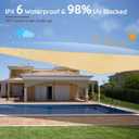 Quictent Waterproof Sun Shade Sail for Patios 185G Polyester Fabric Cloth, 98% UV Block Outdoor Awning Shelter for Commercial, Backyard, Garden, Deck, Hardware Kit Included 12x16 ft, Sand