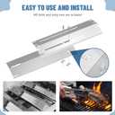Universal Stainless Steel Adjustable Grill Heat Plates Heat Tents Heat Shields Grill Burner Cover,Compatible with Charbroil, Nexgrill, Brinkmann, Dyna Glo etc.,Extends from 11.75" up to 21" L, 4 Pack