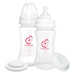 Nenesupply Feeding and Storage Bottles Collection for Spectra S1 S2 Motif Luna Breast Pumps 2 pc 9oz 280ml with Sealing Disc Anti Colic Feeding Breastmilk Storage Replace Spectra Bottles (White1)