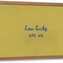 How Lucky Are We Framed Wall Art Inspirational Quotes Yellow Wall Decor, 16x24in