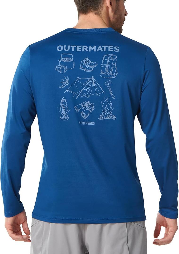 NORTHYARD Men's Hiking Graphic Shirts Long Sleeve UPF 50+ Fishing T-Shirt (XL)