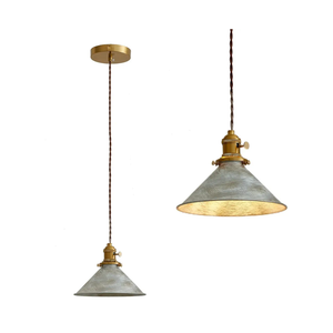 Kitchen Island Pendant Lights 8.2 Inch Industrial Silver Lampshade Farmhouse Pendant Lights Kitchen Island 6.5Ft Adjustable Hanging Kitchen Lights for Living Room and Dininig Room