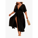 IN'VOLAND Women Plus Size Swimsuit Cover Up Bikini Bathing Suit Sexy Deep V Neck Swim Beach Dresses Summer Beachwear 20w