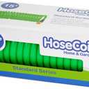 HoseCoil 3/8 inch ID Self Coiling Garden, RV, Marine Outdoor Water Hose (15' Green)