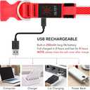 YFbrite Light up Dog Collar, USB Rechargeable LED Puppy Collar Super Bright Adjustable Glowing Dog Lights for Night Walking (Red, Medium)
