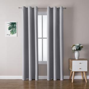 ChrisDowa Blackout Curtains 72 inches Long for Bedroom - 2 Panels Set Grommet Thermal Insulated Room Darkening Curtains for Living Room (Light Grey, 42 x 72 Inch)