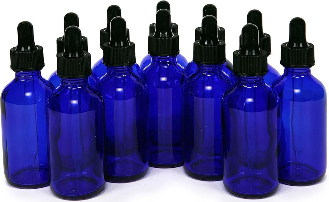 Vivaplex 12, Cobalt Blue, 1 oz, Glass Bottles, with Glass Eye Droppers