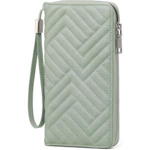 GOIACII Womens Wallet RFID Blocking Leather Large Capacity Long Purse Card Clutch Wristlet (Green) GOIACII Womens Wallet RFID Blocking Leather Large Capacity Long Purse Card Clutch Wristlet (Green)
