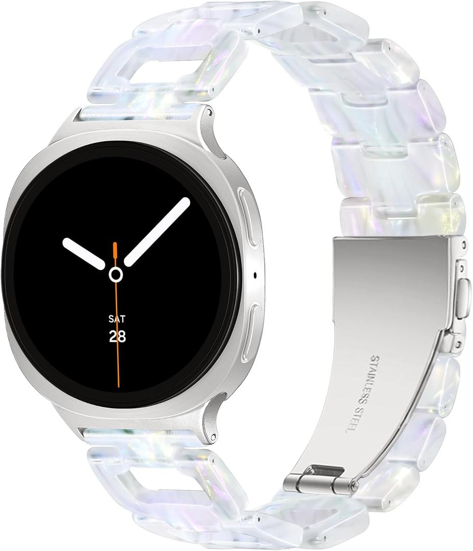 YGTIECS Resin Strap Only Compatible with Samsung Galaxy Watch 8 Band 40mm 44mm, for Galaxy Watch 8 Classic Band 46mm, 20mm Soft Resin Replacement for Samsung Watch 8 Bands/Watch 8 Classic Band