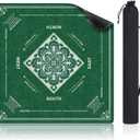 Shipped Rolled Mahjong Mat with Rule Without Creases, 32.5" x 32.5"