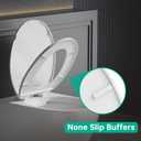 Toilet Seat, Round Toilet Seat with Slow Close Hinges, Never Loosen, Easy Installation and Cleaning, For Most Standard Round Toilet Seats(16.5"), Two Sets of Parts, Durable Plastic