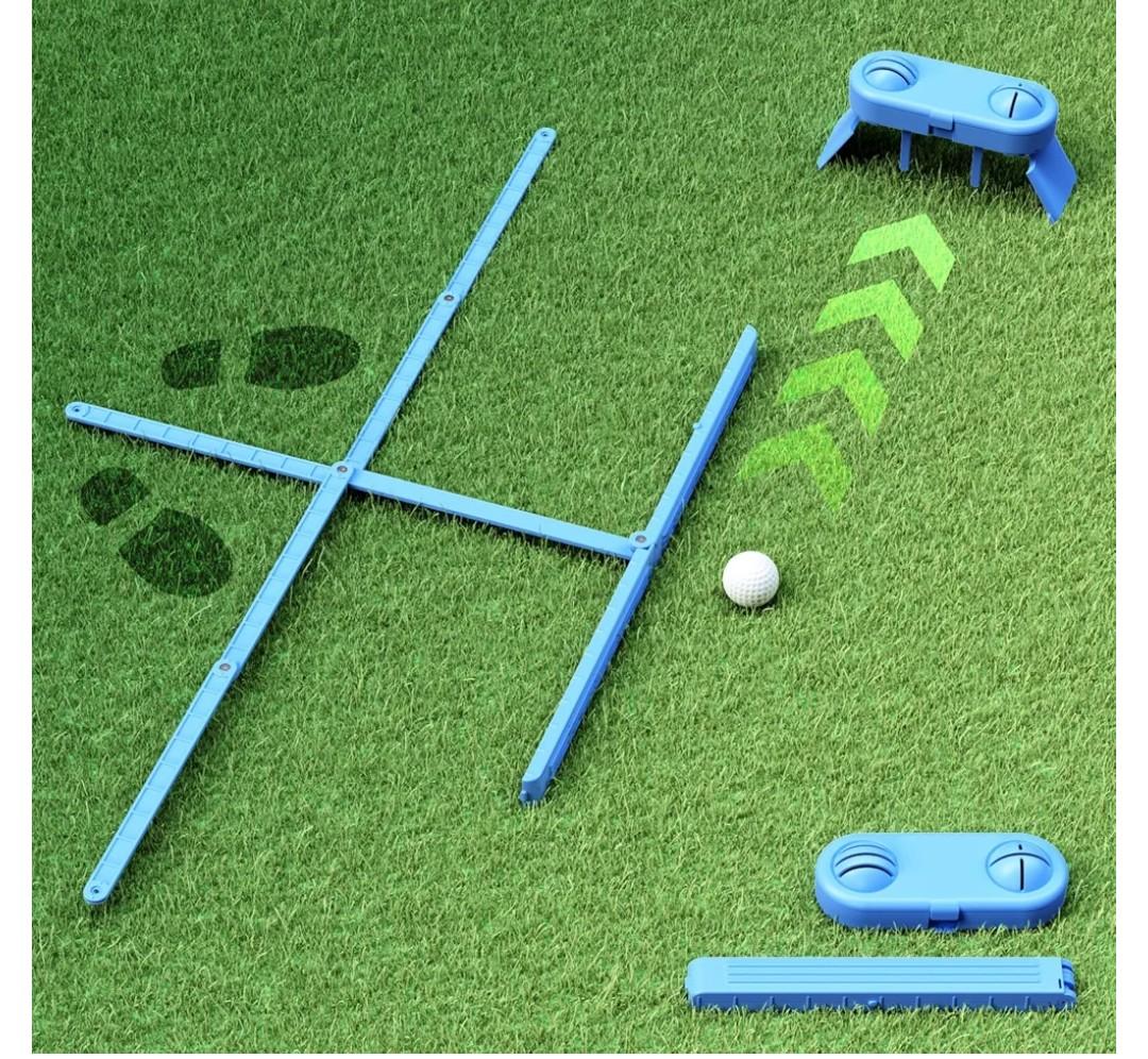 2 x Geyo Golf Alignment Sticks for Beginners, Entry-Level Foldable Golf Training Aids for Stance Correction, Aiming, Putting, Swing Practice, Suitable for Indoor & Outdoor, Use by Men and Women