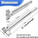 31 Inch Painted Aluminum Panic Bars for Exit Doors - Push Bar Panic Exit Device, Commercial Door Push Bar Locks, Fits Left & Right Handed Wood & Metal Doors