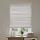 DEZ FURNISHINGS Premium Cordless 1" Room Darkening Vinyl Mini Blinds, 59" W x 64" H, White