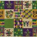 Artoid Mode Buffalo Plaid Doughnut Lobster Beads Mardi Gras Doormat, Carnival Home Decor Switch Rug Low-Profile Door Mat Floor Mat for Indoor Outdoor 17x29 Inch