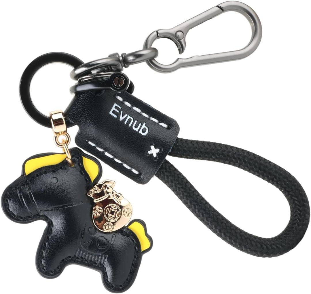 2 x Leather Horse Bag Charm, Handbag Purse Pendant - Cute Keychain for Women Men | Gift Idea