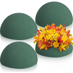 Boao 4 Pcs Half Ball Floral Foam Block Green Wet Dry Flower Foam Green Foam Balls Large Flower Craft for Wedding Artificial Flower Plant Bouquet Arrangement DIY Craft(4.72 x 2.36 Inch)