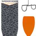 Bartnelli Ironing Board | Space-Saving and Ultimate Iron Board Experience 13x43 | Reinforced Steel Legs, Adjustable Height, 4-Layer Padding, Patent Folding System (BIBT-2110)