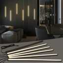 HAMRVL Black LED Recessed Lighting Kit - 6 PCS 16-Inch 3000k Dimmable Warm White LED Lights with Touch Switch, Wall Panel Light for Wood Slat Wall Panels, Headboards, Stairs, Under Cabinet, Home Decor