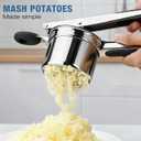 Potato Ricer, AIDOIT Large 15oz Potato Ricer Heavy Duty Stainless Steel Potato Masher with 3 Interchangeable Discs for Smooth and Fluffy Mashed Potatoes