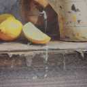 Vintage Lemon Canvas Wall Art Farmhouse Kitchen Painting Pictures Yellow Lemon Still Life Wall Decor Antique Fruit Posters Prints for Kitchen Dining Desktop Wooden Framed (24L"x16W"Framed, brown)