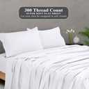 Royale Linens 300 Thread Count 100% Long Staple Combed Cotton Flat Sheet - Super Soft - Top Sheets - King Flat Sheet Sold Separately - Breathable, Cool & Crisp Percale Sheets Only (King, White)