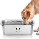 Stainless Steel Dog Bowls for Large Dogs, 0.85 Gallons High Capacity Metal Food Dog Bowls Extra Large Water Bowl for Dogs