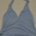 Avidlove Women's Halter Crop Top Sexy Deep V Neck Tank Crop Top Going Out Backless Summer Slim Tank Tops Light Blue, S